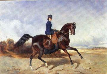 A.n. Panaeva On Horseback Artwork by Nikolai Sverchkov