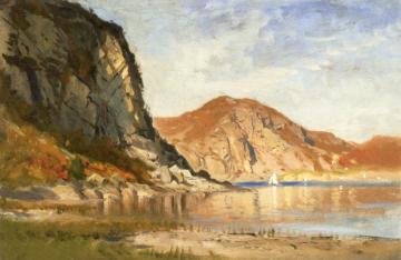 Near Cro's Nest on the Hudson, NY Artwork by Samuel Colman Jr.