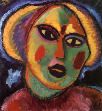 Maiden with  Violet Blouse Artwork by Alexej Jawlensky
