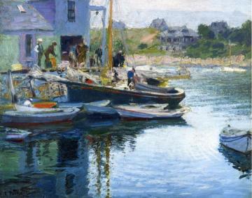 Gloucester Bay and Dock Artwork by Edward Potthast