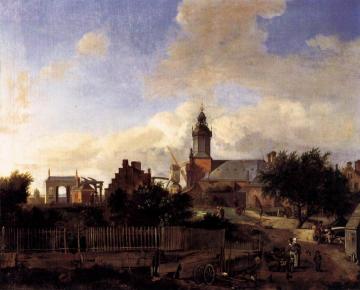 Amsterdam: Street before Haarlem Tower Artwork by Jan van der Heyden