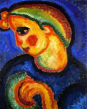 Blue Enamel Artwork by Alexej Jawlensky