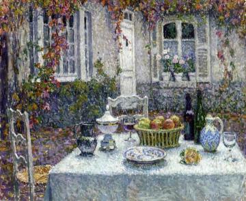 The Small Table Artwork by Henri Le Sidaner
