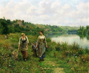 The Seine at Vernon Artwork by Daniel Ridgway Knight