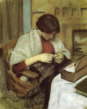 Elizabeth Gerhardt, Sewing Artwork by August Macke