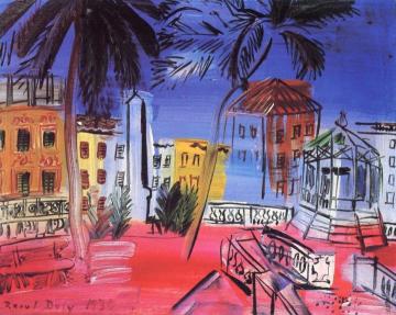 The Place D'hyeres: The Obelisk And Music Kiosk Artwork by Raoul Dufy