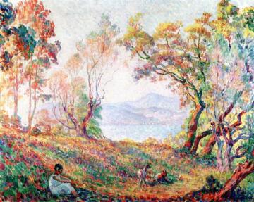 Girl in the Forest Artwork by Henri Lebasque