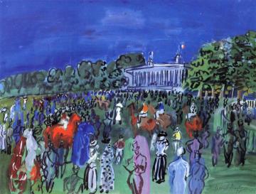 Grandstand and Paddock at Chantilly Artwork by Raoul Dufy