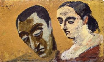 Portrait Of Myself And My Imaginary Wife Artwork by Arshile Gorky