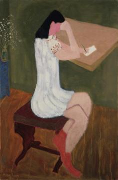 Girl Writing Artwork by Milton Avery