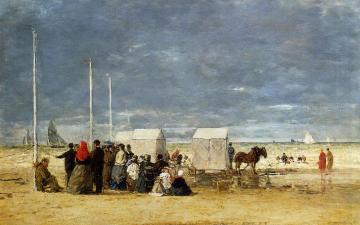 On the Beach Artwork by Eugène-Louis Boudin