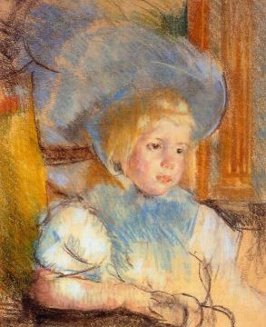 Simone in Plumed Hat Artwork by Mary Cassatt
