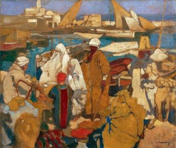 Scene at the So-Called Dock of the Admiralty, Algiers Artwork by Léon Cauvy