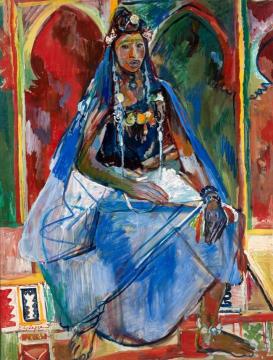 Woman in Blue Artwork by Edy Legrand