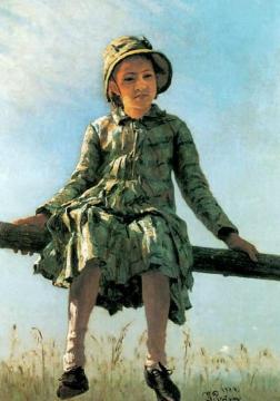 Dragon-Fly. Portrait of Vera Repina, the Artist's Daughter. Artwork by Ilya Yefimovich Repin