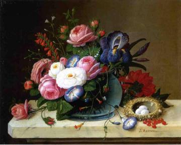 Still Life with Flowers Artwork by Severin Roesen