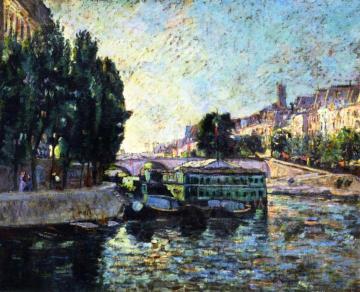Banks of the Seine, Unloading Coal Artwork by Armand Guillaumin