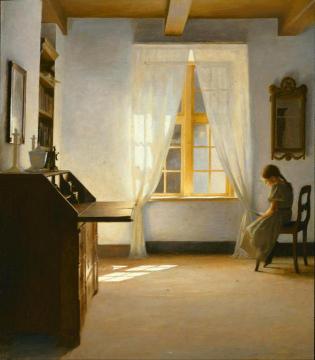 Girl Reading Artwork by Peter Ilsted