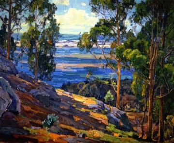 Eucalyptus Trees And Bay Artwork by William Wendt