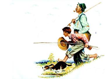 Fishing Artwork by Norman Rockwell