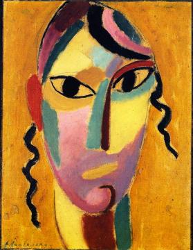 Mystical Head: Black Curls Artwork by Alexej Jawlensky