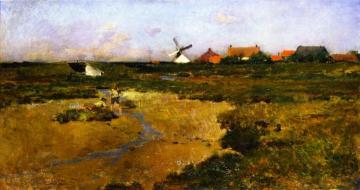 Boys Hunting Crabs, September Morning, Soffolk Coast, England Artwork by Willard Leroy Metcalf