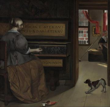 Lady At A Virginal Artwork by Gabriel Metsu