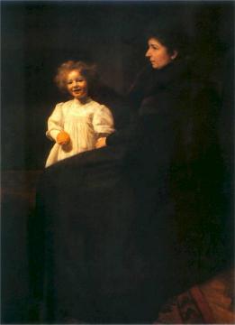 Portrait Of Pani Oderfeldowa With Her Daughter Artwork by Jozef Pankiewicz