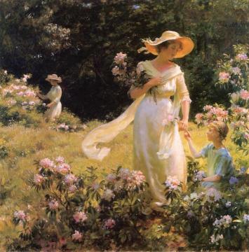 Among the Laurel Blossoms Artwork by Charles Courtney Curran