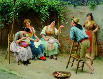 Conversation Artwork by Eugen Von Blaas
