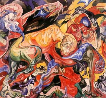 Chopping Wood Artwork by Stanislaw Ignacy Witkiewicz