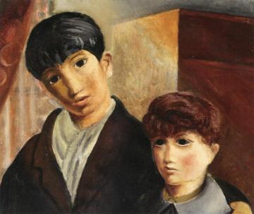 Young Italians Artwork by Moise Kisling