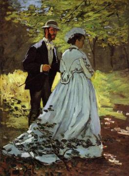 The Strollers (study for 'Luncheon on the Grass' Artwork by Claude Oscar Monet