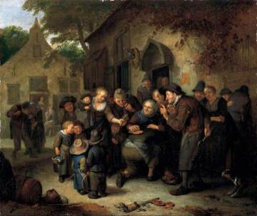 Hot Cockles Artwork by Adriaen van Ostade