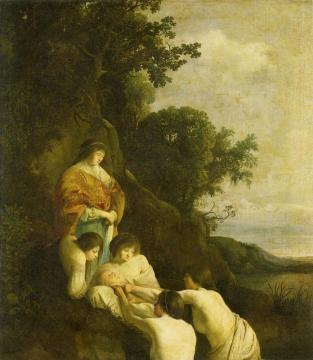 Pharaoh's Daughter Discovers Moses in the Rush Basket Artwork by Paulus Bor