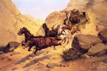 Attack on the Stagecoach Artwork by Herman W. Hansen