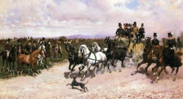 Overtaking the Stagecoach Artwork by Giuseppe Gabani