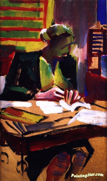 Woman at Her Desk Artwork by Alfred Reth