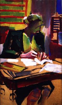Woman at Her Desk Artwork by Alfred Reth