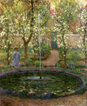The Jet of Water Artwork by Henri Le Sidaner