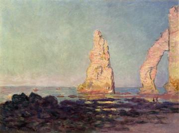 The Needle of Etretat, Low Tide Artwork by Claude Oscar Monet