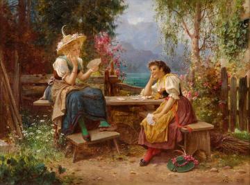 The Card Players Artwork by Hans Zatzka