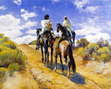 Indian Scouts Artwork by Mathias J. Alten