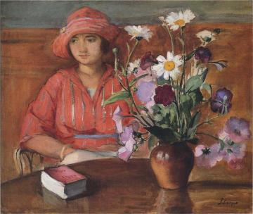 Young girl with flowers Artwork by Henri Lebasque