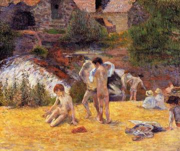 The Moulin du Bois d'Amour Bathing Place Artwork by Paul Gauguin