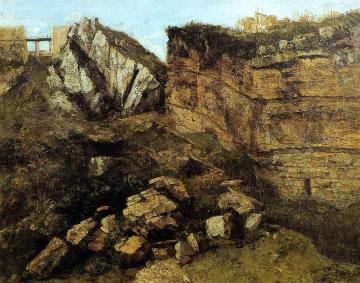Crumbling Rocks Artwork by Gustave Courbet