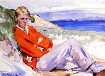 The Red Coat Artwork by Francis Campbell Boileau Cadell