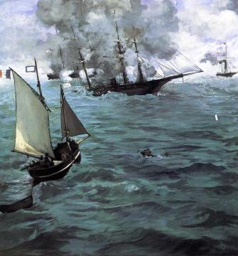 Battle of the U.S.S. 'Kearsarge' and the C.S.S. 'Alabama' Artwork by Edouard Manet