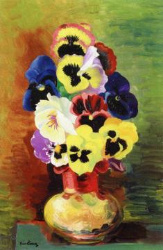 Pansies Artwork by Moise Kisling