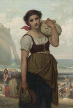 Laundress At Etretat - Laveuse D'Étretat Artwork by Hugues Merle